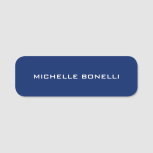 Sapphire Blue Minimalist Plain Leegbaar Modern Naamplaatje