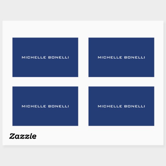 Sapphire Blue Minimalist Plain Leegbaar Modern Rechthoekige Sticker (Vel)