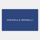 Sapphire Blue Minimalist Plain Leegbaar Modern Rechthoekige Sticker (Voorkant)