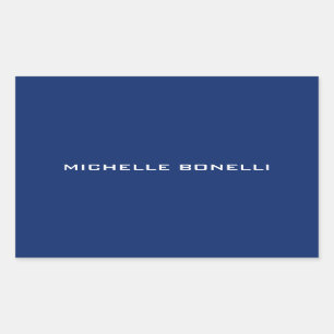 Sapphire Blue Minimalist Plain Leegbaar Modern Rechthoekige Sticker