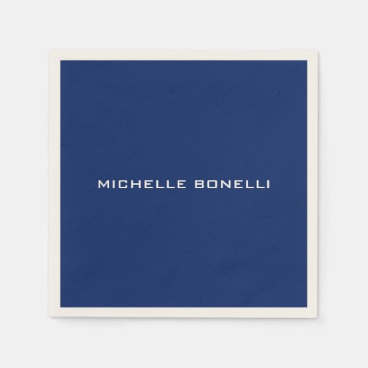 Sapphire Blue Minimalist Plain Leegbaar Modern Servet (Voorkant)