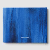 Sapphire blue modern art aangepast bezoekersregist gastenboek (Achterkant)