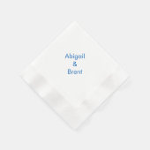 Sapphire Blue Modern Coined Wedding Cocktail Servet (Hoek)