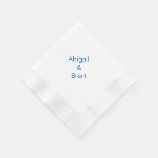 Sapphire Blue Modern Coined Wedding Cocktail Servet (Hoek)