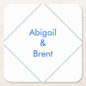 Sapphire Blue Modern Wedding Kartonnen Onderzetters (Voorkant)