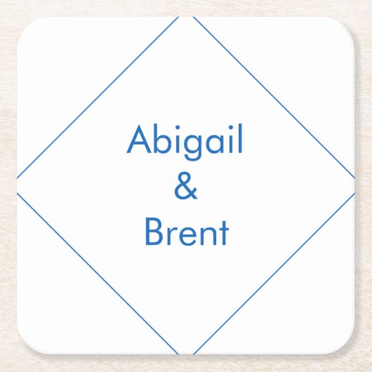 Sapphire Blue Modern Wedding Kartonnen Onderzetters (Voorkant)