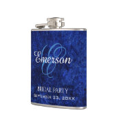 Sapphire Blue | Monogram kobalt Azure Bridal Party Heupfles (Links)