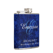 Sapphire Blue | Monogram kobalt Azure Bridal Party Heupfles (Rechts)