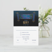 Sapphire Blue Mosaic Torah Scroll Response Kaart (Staand voorkant)