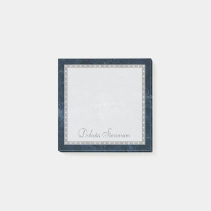 Sapphire Blue   Naam kobalt Grunge Velvet Monogram Post-it® Notes