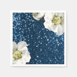 Sapphire Blue Navy Jasmine Glitter Sequin Beach Servet
