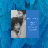 Sapphire Blue Photo Sla de datum op Magnetische Uitnodiging