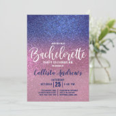 Sapphire Blue Pink Triple Glitter Bachelorette Kaart (Staand voorkant)