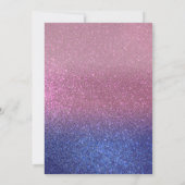 Sapphire Blue Pink Triple Glitter Ombre Sweet 16 Kaart (Achterkant)
