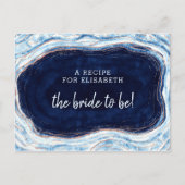 Sapphire Blue Roos Geode bruid om recept Kaart te  (Voorkant)