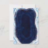 Sapphire Blue Roos Gold Geode Agate Marble Modern Save The Date (Achterkant)