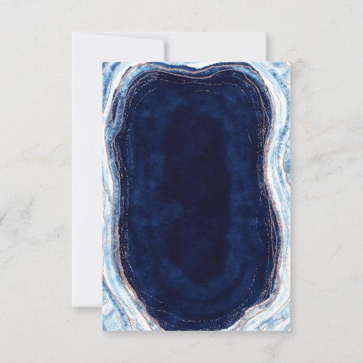 Sapphire Blue Roos Gold Geode Agate Marble Modern Save The Date (Achterkant)