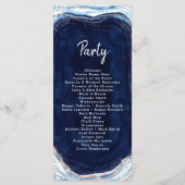 Sapphire Blue Roos Gold Geode huwelijksceremonie Programmakaart (Achterkant)