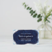 Sapphire Blue Roos Gold Geode Shower Gift Registry Informatiekaartje (Staand voorkant)