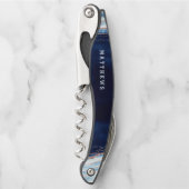 Sapphire Blue Roos Gold Geode WeddenMonogram Kurkentrekker (Voorkant)