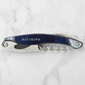 Sapphire Blue Roos Gold Geode WeddenMonogram Kurkentrekker (Voorkant)