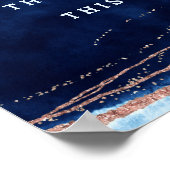 Sapphire Blue Roos Gold Photo Booth Weddenschap Poster (Hoek)