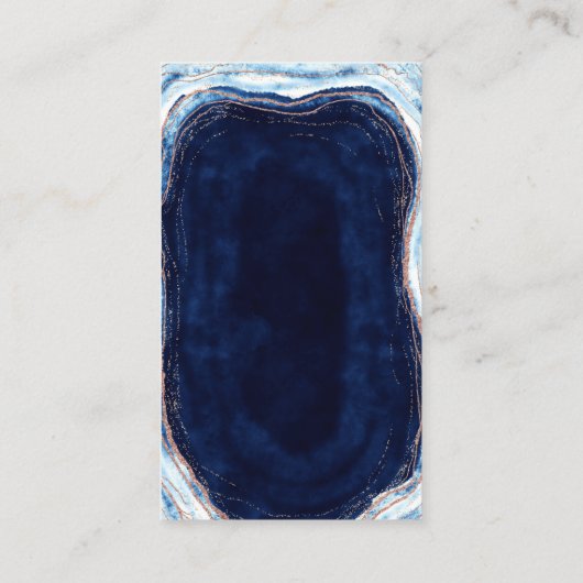 Sapphire Blue Roos Gouden Geode Rock Bruiloft Deta Informatiekaartje (Achterkant)