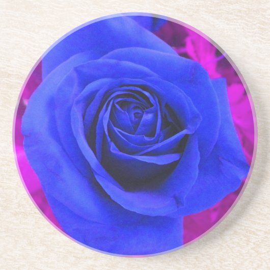 Sapphire Blue Roos Onderzetter (Voorkant)