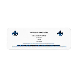 Sapphire Blue Royal Fleur de Lys Label