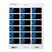 Sapphire Blue Rozen Adreslabel Etiket (Full Sheet)