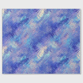 Sapphire Blue Scribged Texture Cadeaupapier (Vlak)