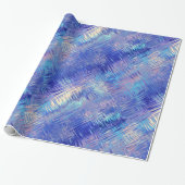 Sapphire Blue Scribged Texture Cadeaupapier (Uitgerold)