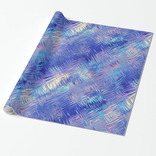 Sapphire Blue Scribged Texture Cadeaupapier (Uitgerold)