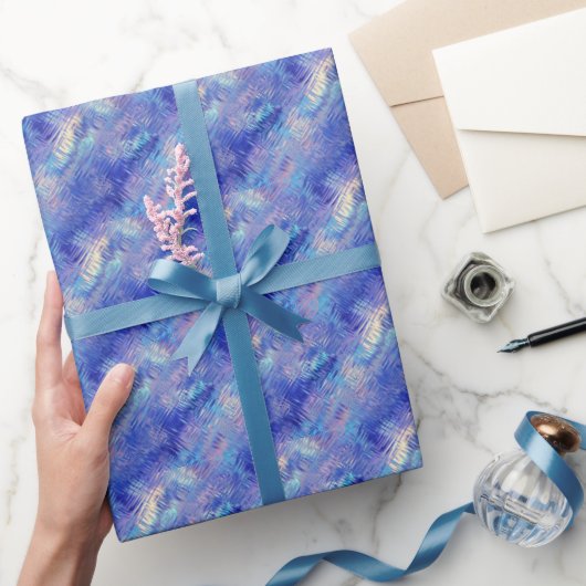 Sapphire Blue Scribged Texture Cadeaupapier (Geschenken)