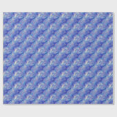 Sapphire Blue Scribged Texture Cadeaupapier (Vlak)