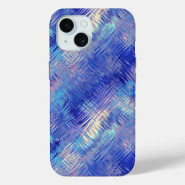 Sapphire Blue Scribged Texture iPhone 15 Case