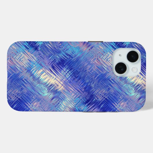 Sapphire Blue Scribged Texture Case-Mate iPhone Case (Achterkant (horizontaal))