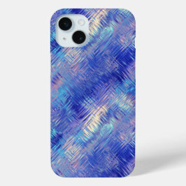Sapphire Blue Scribged Texture iPhone 15 Mini Hoesje