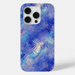 Sapphire Blue Scribged Texture iPhone 15 Pro Case