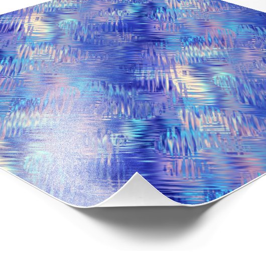 Sapphire Blue Scribged Texture Foto Afdruk (Hoek)