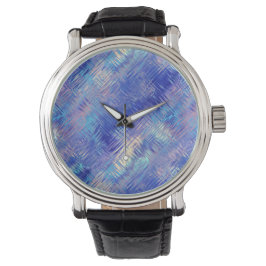 Sapphire Blue Scribged Texture Horloge