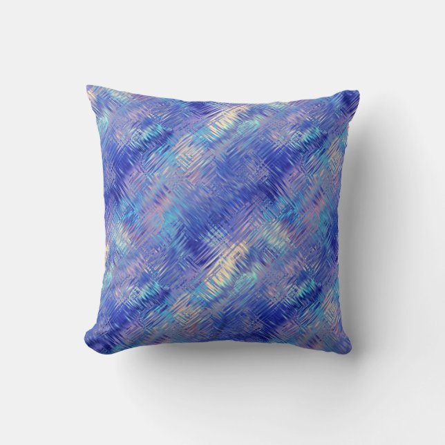 Sapphire Blue Scribged Texture Kussen (Voorkant)