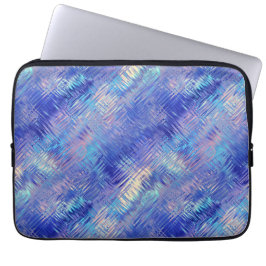 Sapphire Blue Scribged Texture Laptop Sleeve