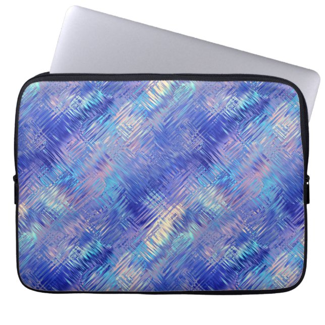 Sapphire Blue Scribged Texture Laptop Sleeve (Voorkant)