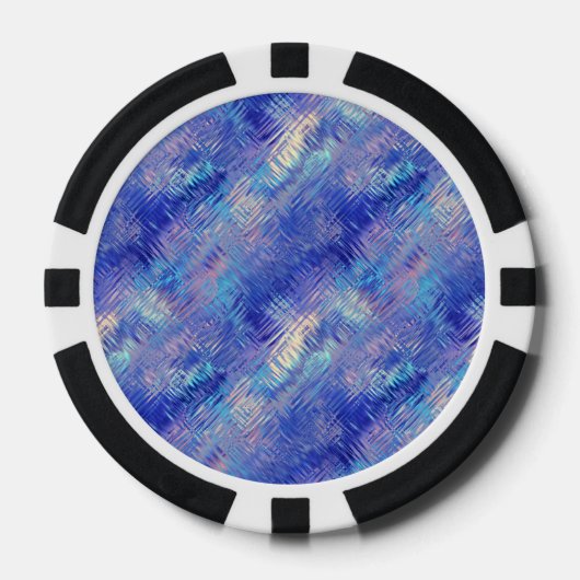 Sapphire Blue Scribged Texture Poker Chips (Voorkant)