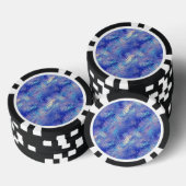 Sapphire Blue Scribged Texture Poker Chips (Opstapeling)