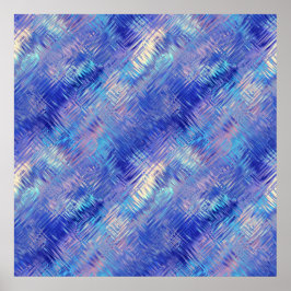 Sapphire Blue Scribged Texture Poster
