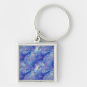 Sapphire Blue Scribged Texture Sleutelhanger (Voorkant)