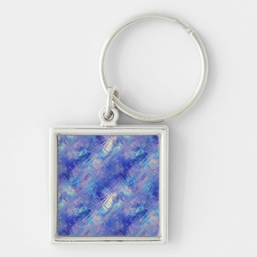 Sapphire Blue Scribged Texture Sleutelhanger (Voorkant)