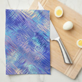 Sapphire Blue Scribged Texture Theedoek (Quarter Fold)